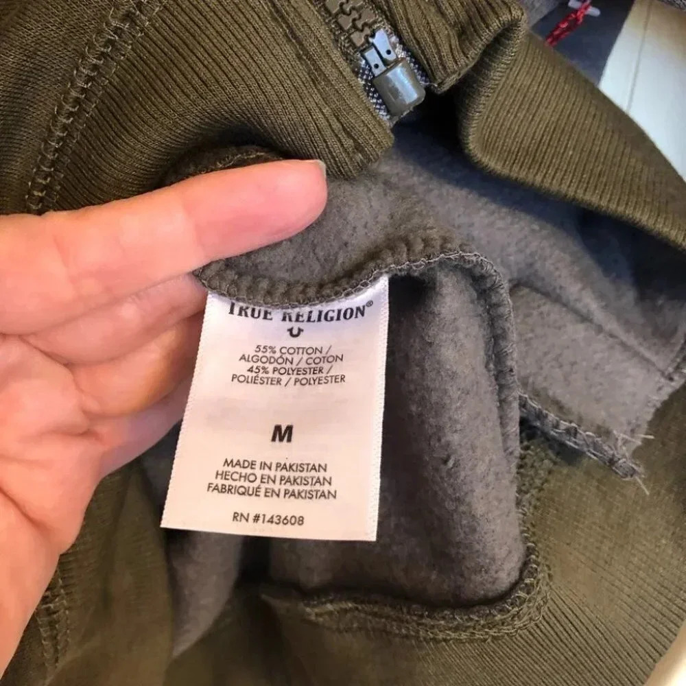 True Religion Boys Charcoal Color Block TR Zip-Up Hoodie Size M & L NWT - Picture 12 of 12